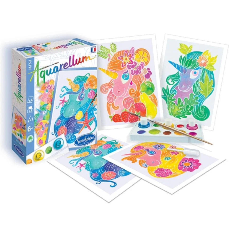 Aquarellum Mini Unicorns - Paint by Numbers for Kids
