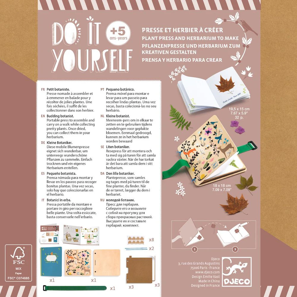 Djeco Do It Yourself - Budding Botanist Flower & Leaf Press Book 5 yrs+ Wonky - Image 5