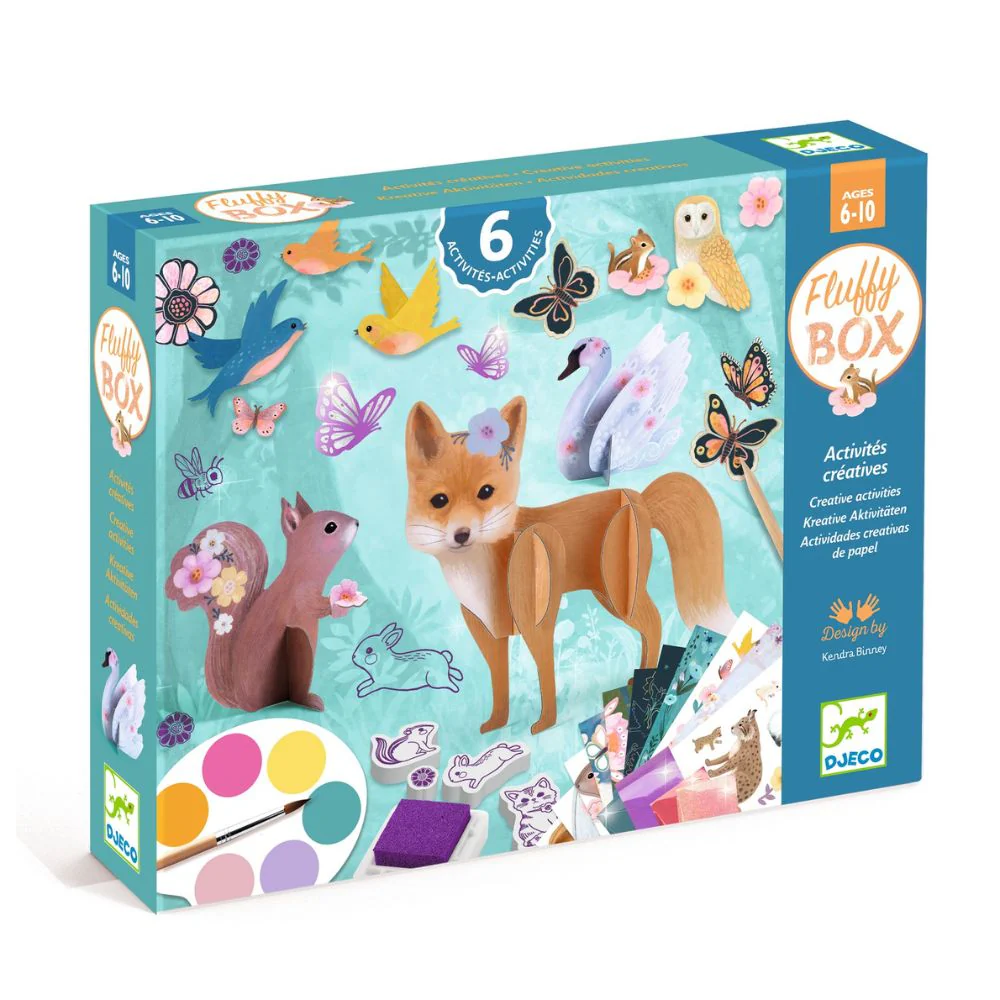 Djeco Fluffy Box - Multi Activity Art Box - 6 Projects to Make