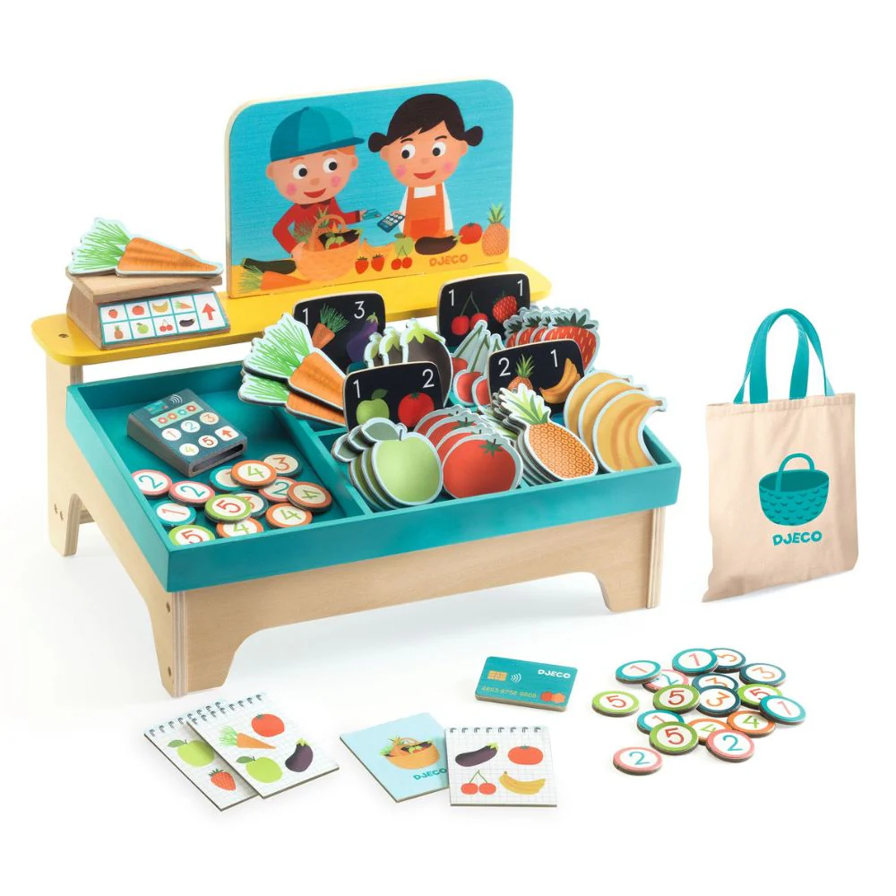 Djeco Léa & Milo Little Market - Pretend Play Toys