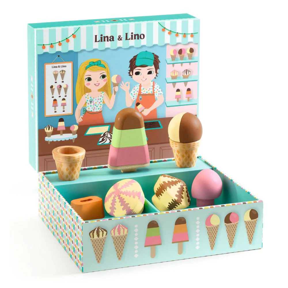 Djeco Lina & Lino Ice Cream Parlour - Role Play Toys