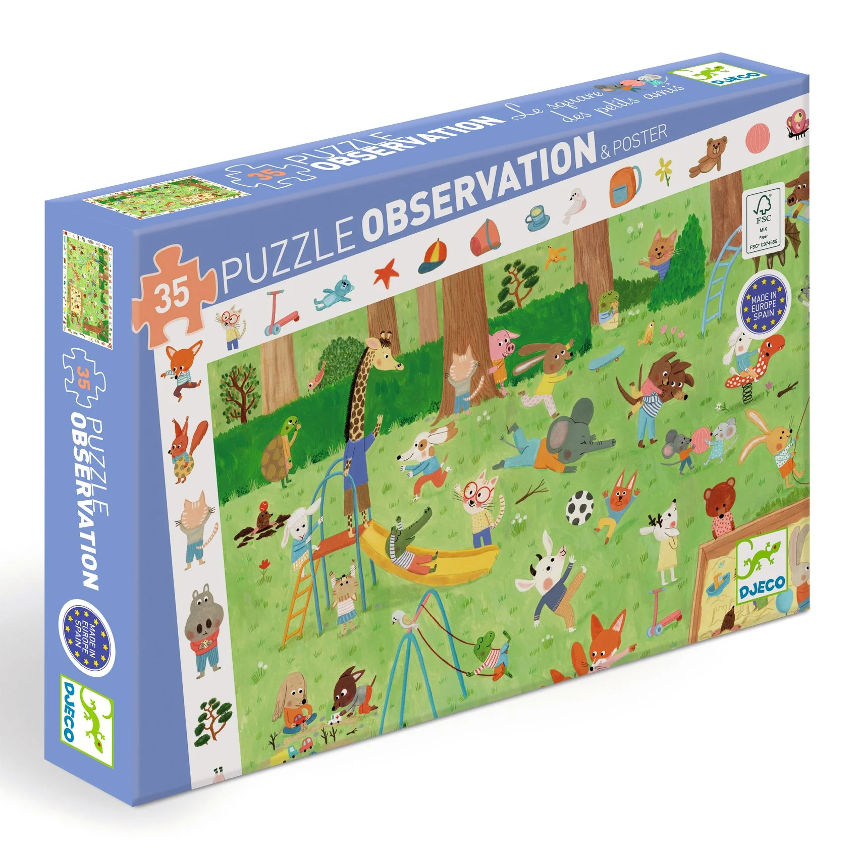 Djeco Observation Childrens Jigsaw Puzzle, Little Friends Garden