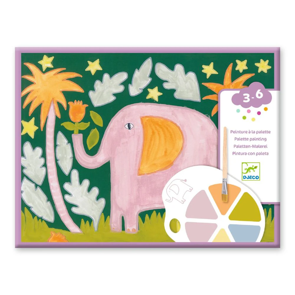 Djeco Palette Painting Wild Animals - Gifts for 5 Year Olds