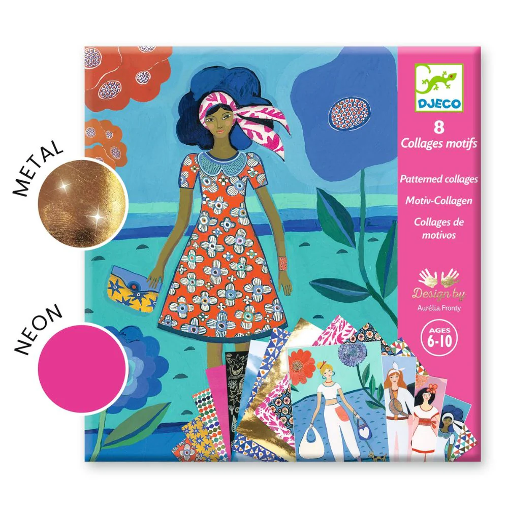 Djeco Patterned Collages - Gifts For Girls Aged 6 Yrs +