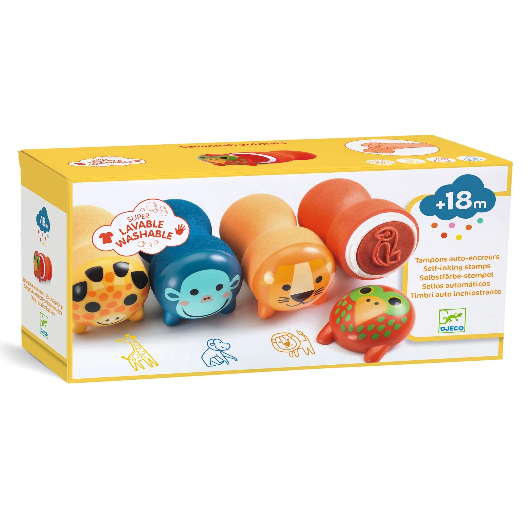 Djeco Stamps For Little Ones - Safari Animals