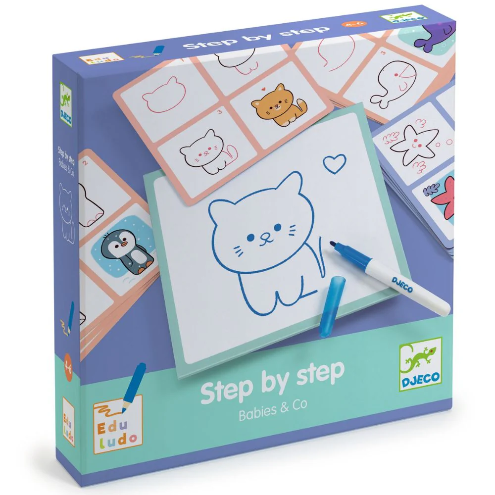 Djeco Step By Step Babies & Co - Learn To Draw Baby Animals