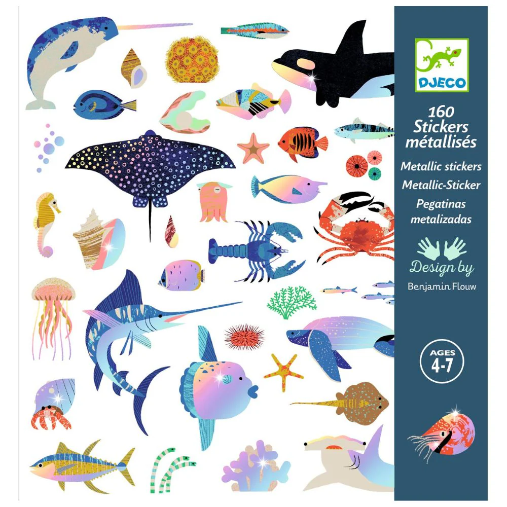 Djeco Stickers - Ocean, 160 stickers