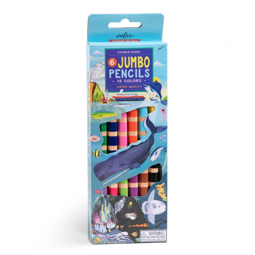 eeBoo Under the Sea 6 Jumbo Double Pencils
