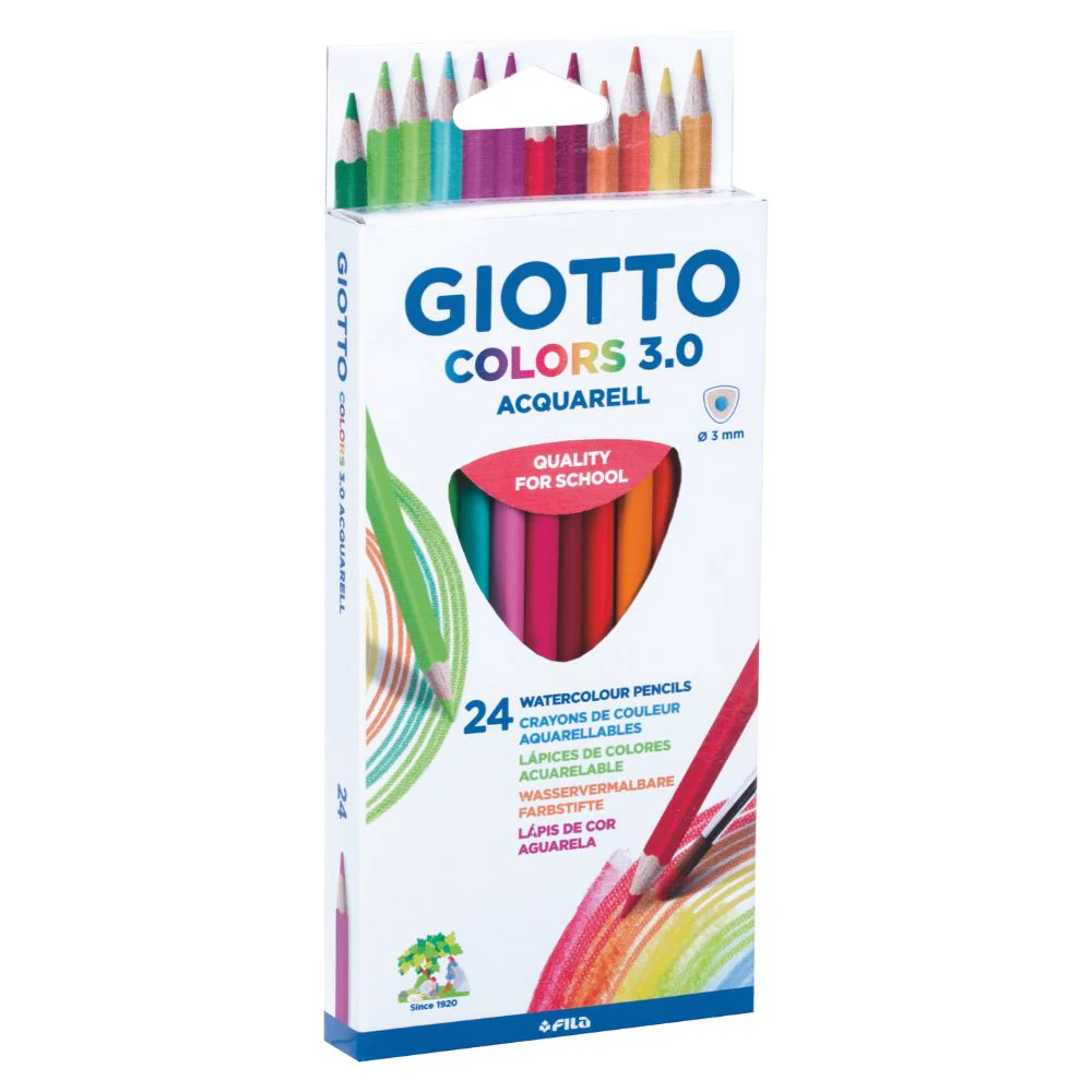 Giotto Colors 3.0 Aquarell Watercolour Pencil 24pcs Set for Kids 5+