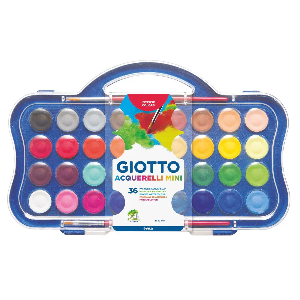 Giotto Box of 36 Mini Watercolour Paints – Portable Kids’ Paint Set