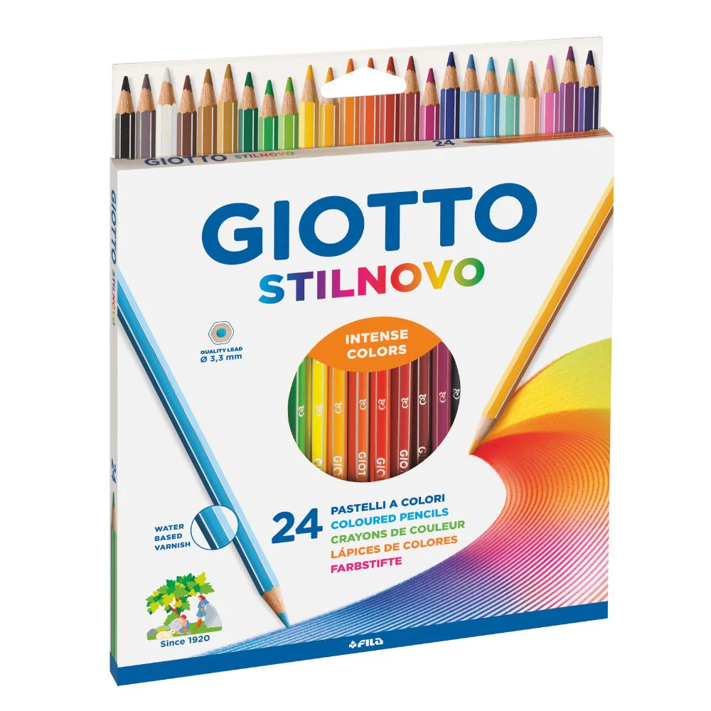 Giotto Stilnovo 24 Colouring Pencil Set – Premium Colour Pencils for Kids 5+