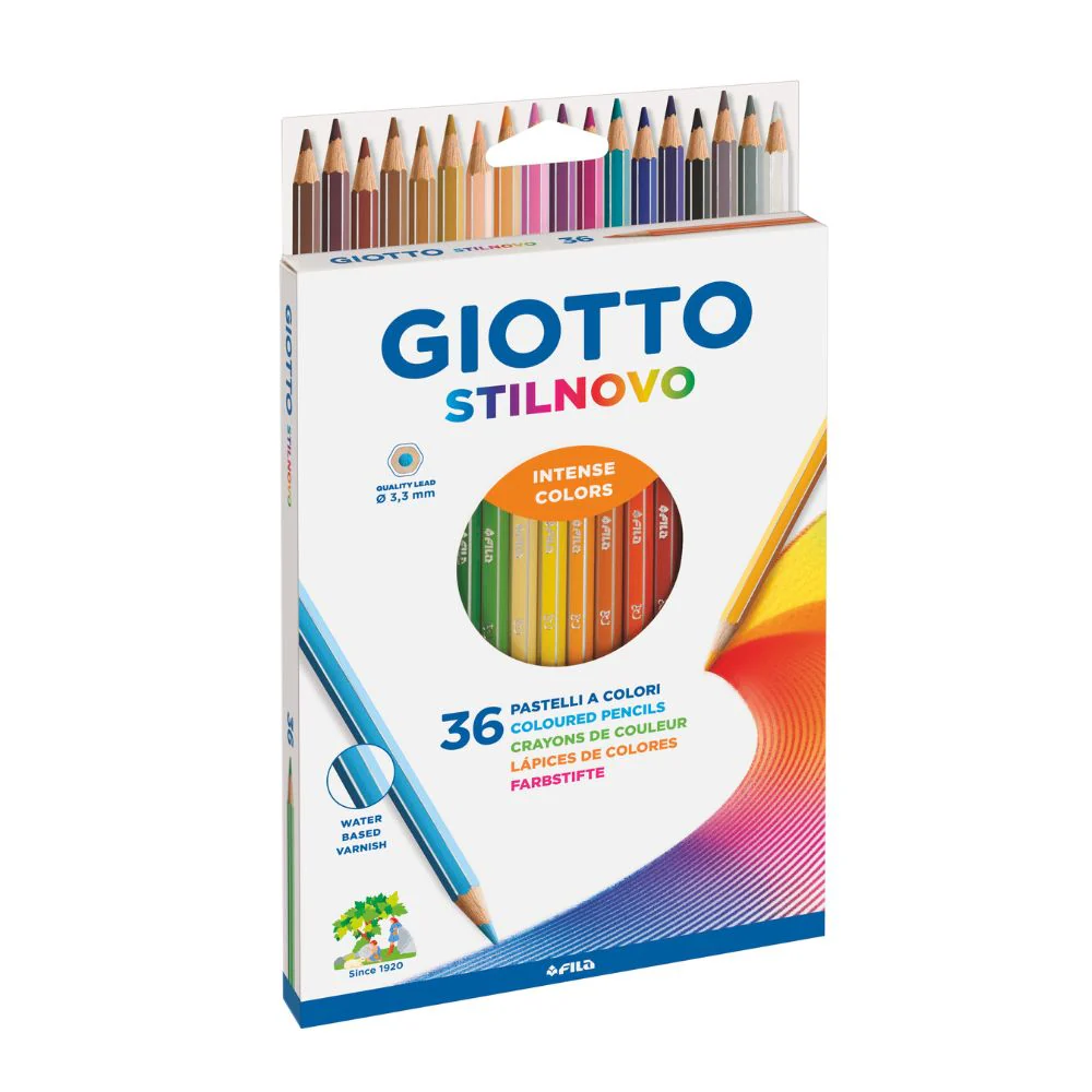 Giotto Stilnovo 36-Colour Hexagonal Pencils – School-Friendly, 3.3 mm Lead