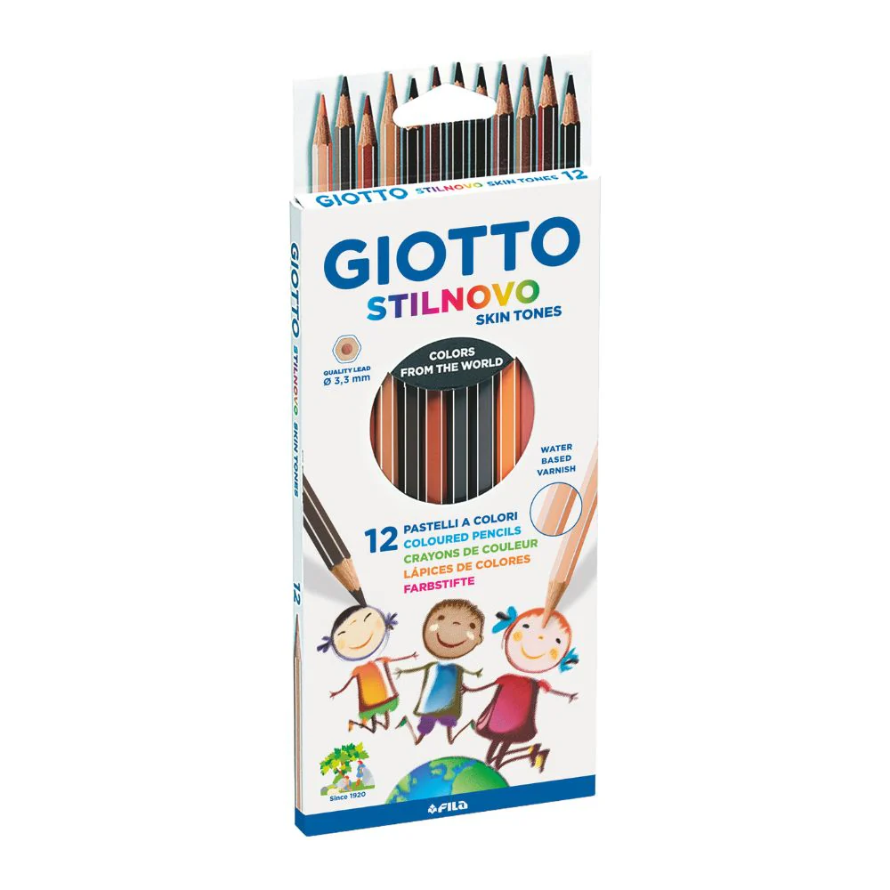Giotto Stilnovo Skin Tone Colour Pencils 12pcs - Realistic Skin Shades