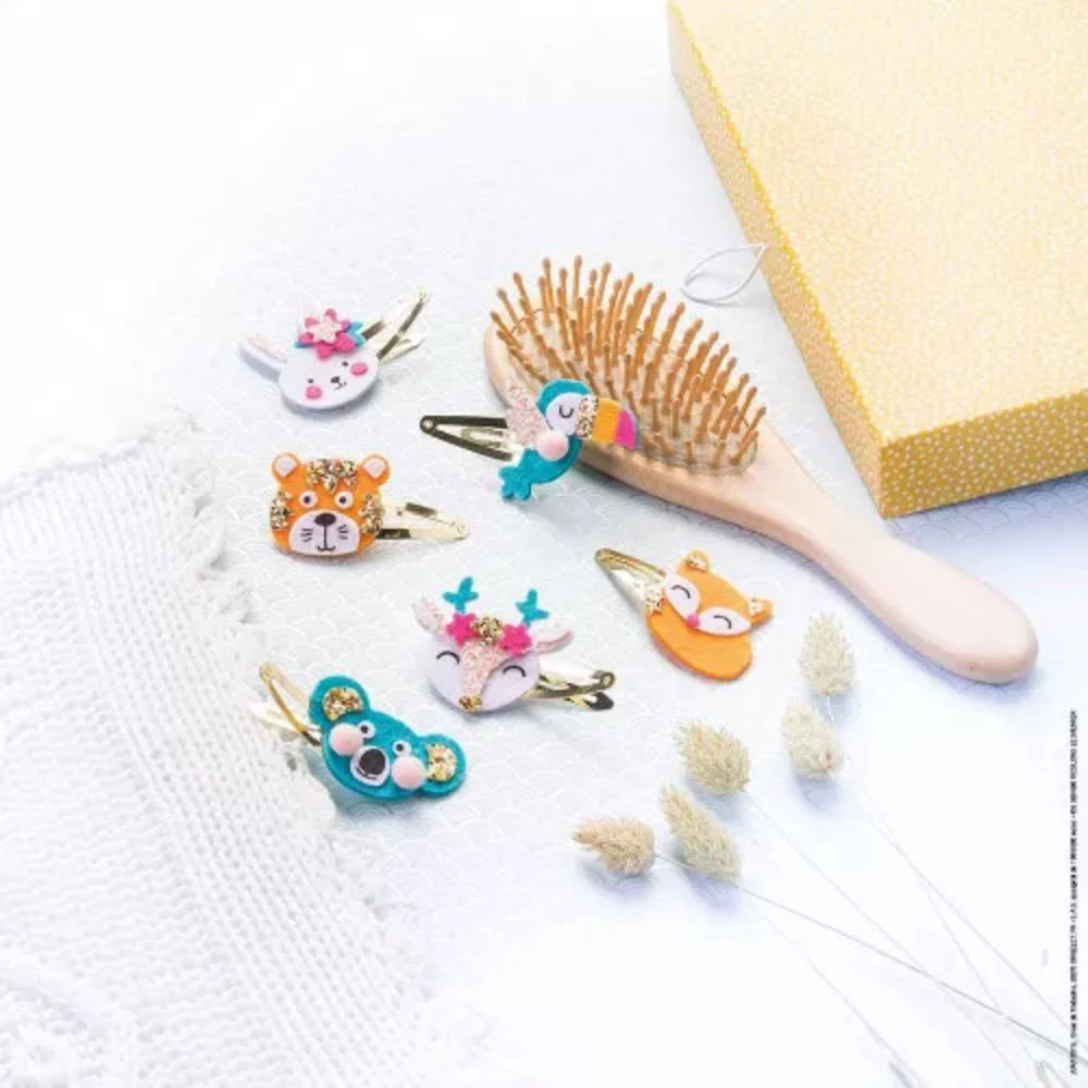 Janod Make Your Own Glittery Animal Hairclips