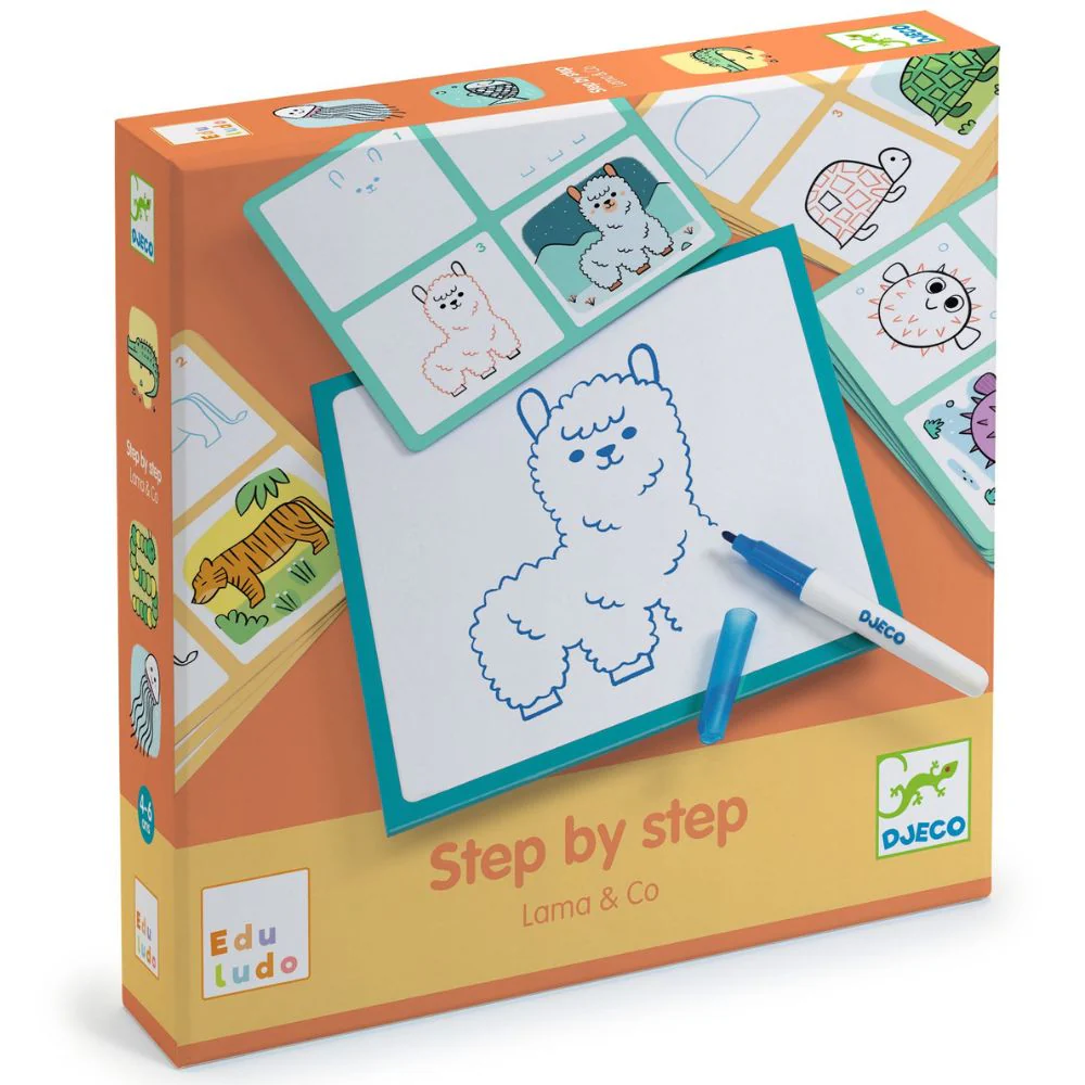 Djeco Step by Step Lama & Co - Learn To Draw Animals