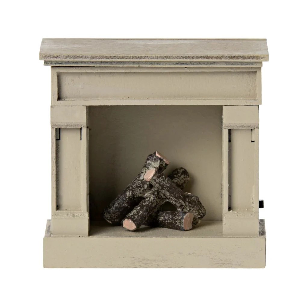 Maileg Miniature Fireplace, Off White