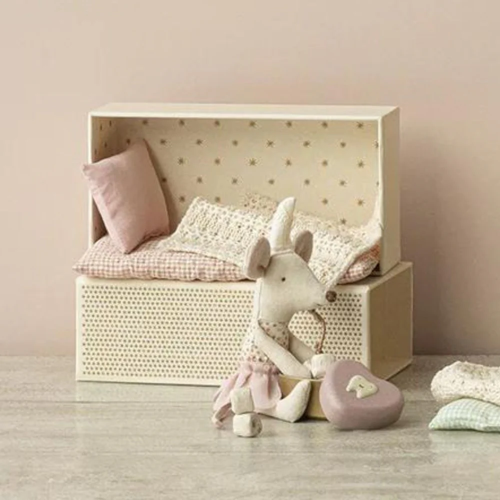 Maileg Dream and Tooth Fairy Mouse In A Matchbox - Rose