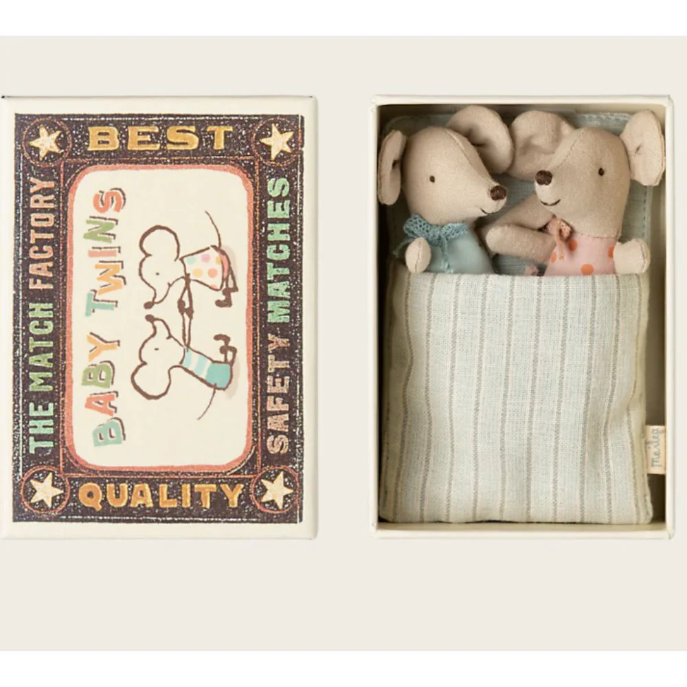 Maileg Twin Baby Mice in Matchbox