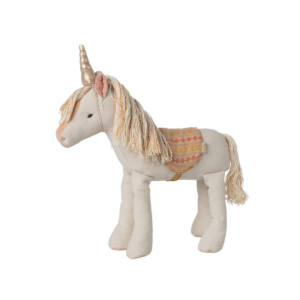 Maileg Linen Unicorn Soft Toy, Medium