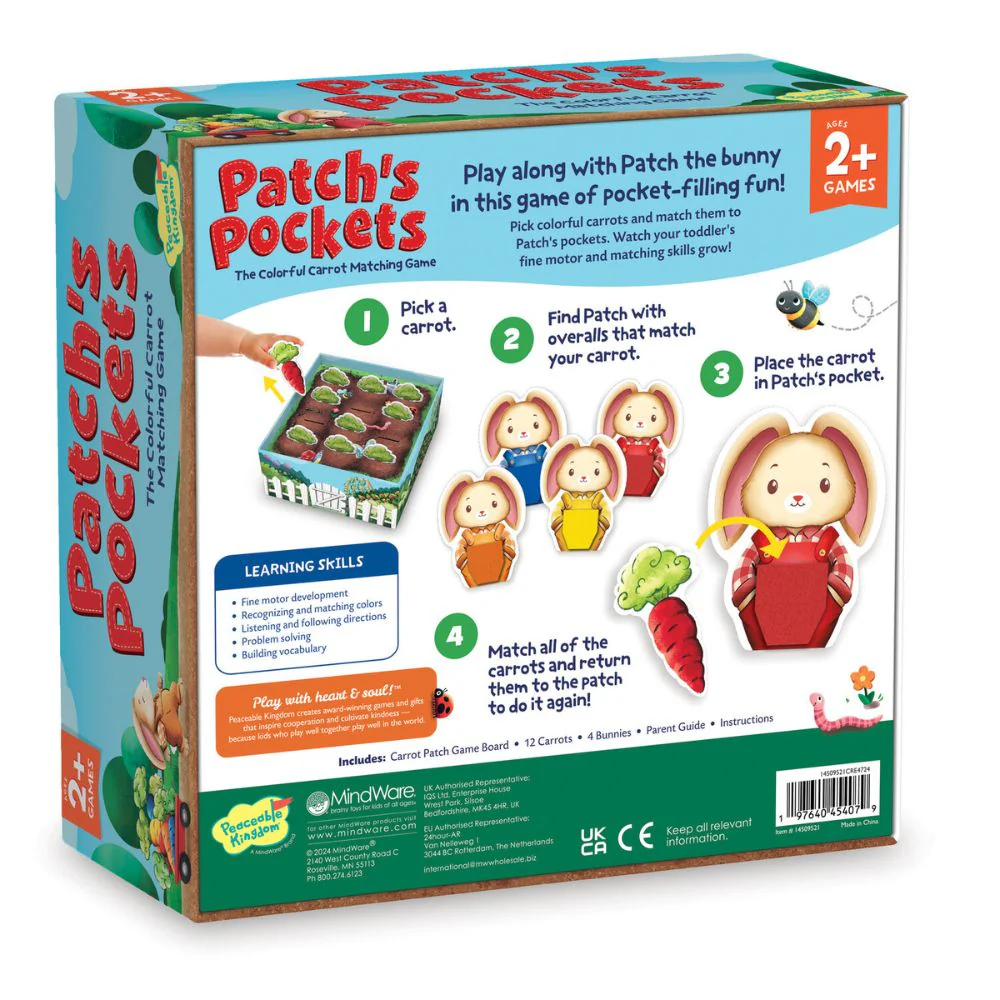 Peaceable Kingdom Patch's Pockets - Toddler Colour Matching Game - Wonky - Image 5