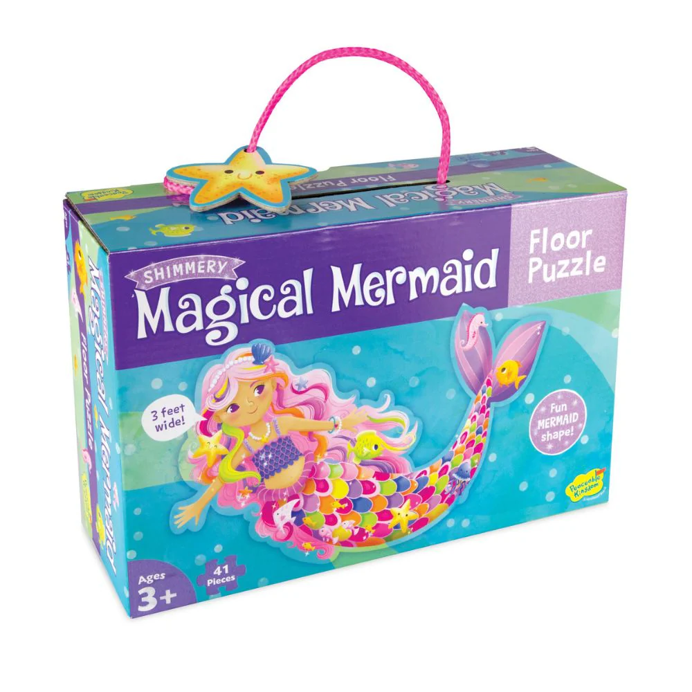 Peaceable Kingdom - Shimmery Magical Mermaid Floor Puzzle - Image 2