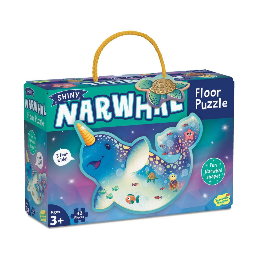 Peaceable Kingdom Shiny Narwhal Floor Puzzle - Image 2
