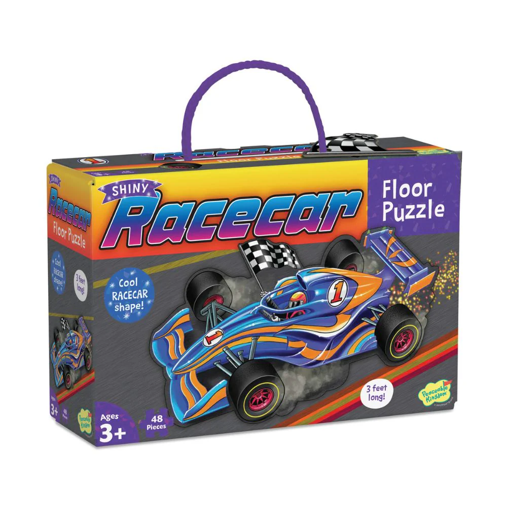 Peaceable Kingdom Shiny Racecar Floor Puzzle - Image 2