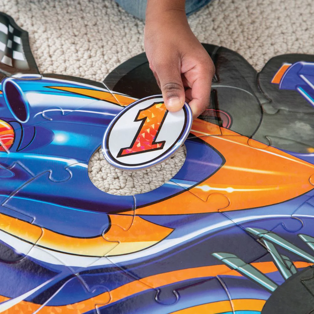 Peaceable Kingdom Shiny Racecar Floor Puzzle - Image 3