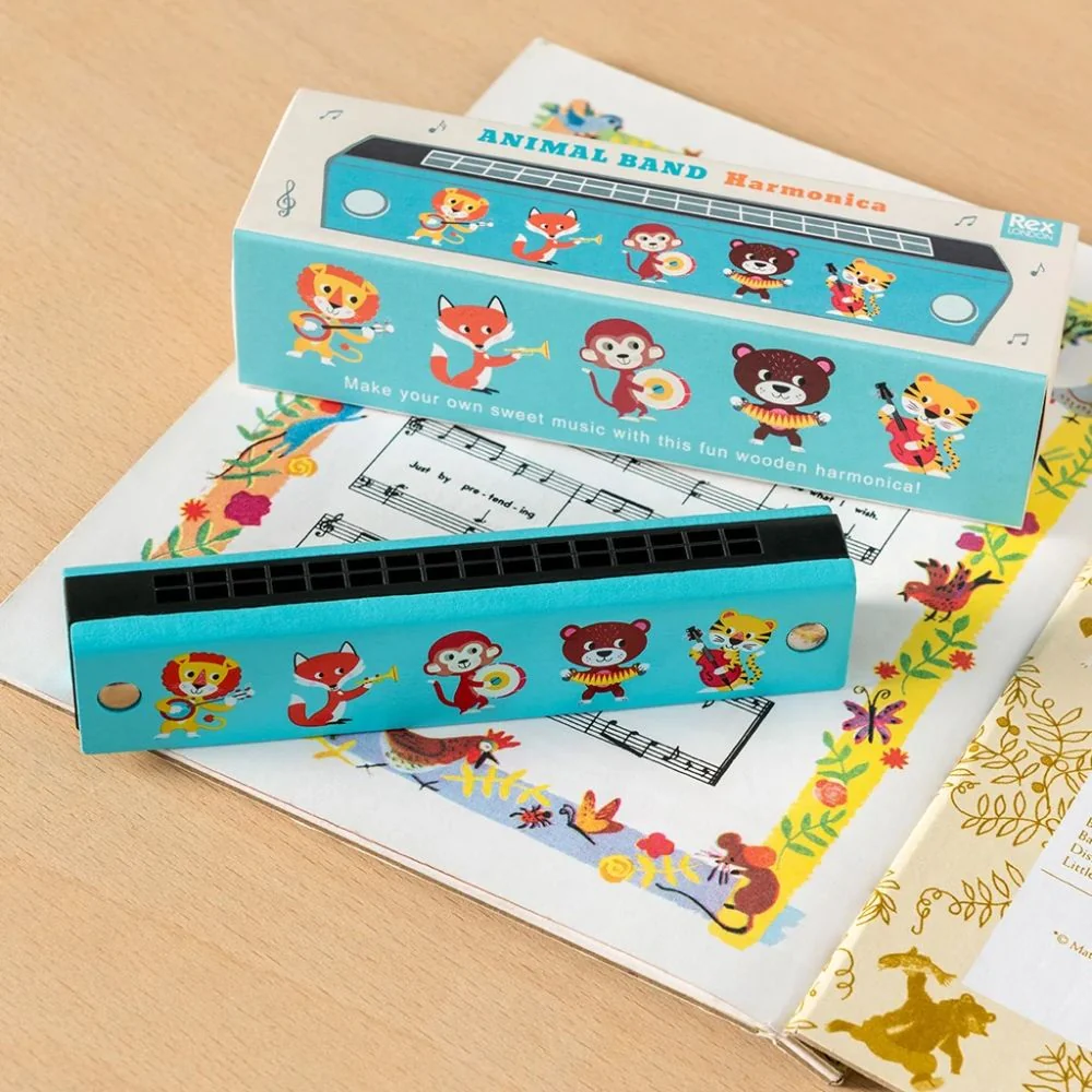 Rex London Wooden Harmonica - Animal Band