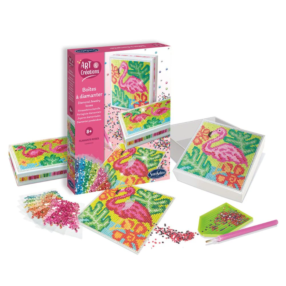 Sentosphere Art & Creations Diamond Boxes - Flamingos
