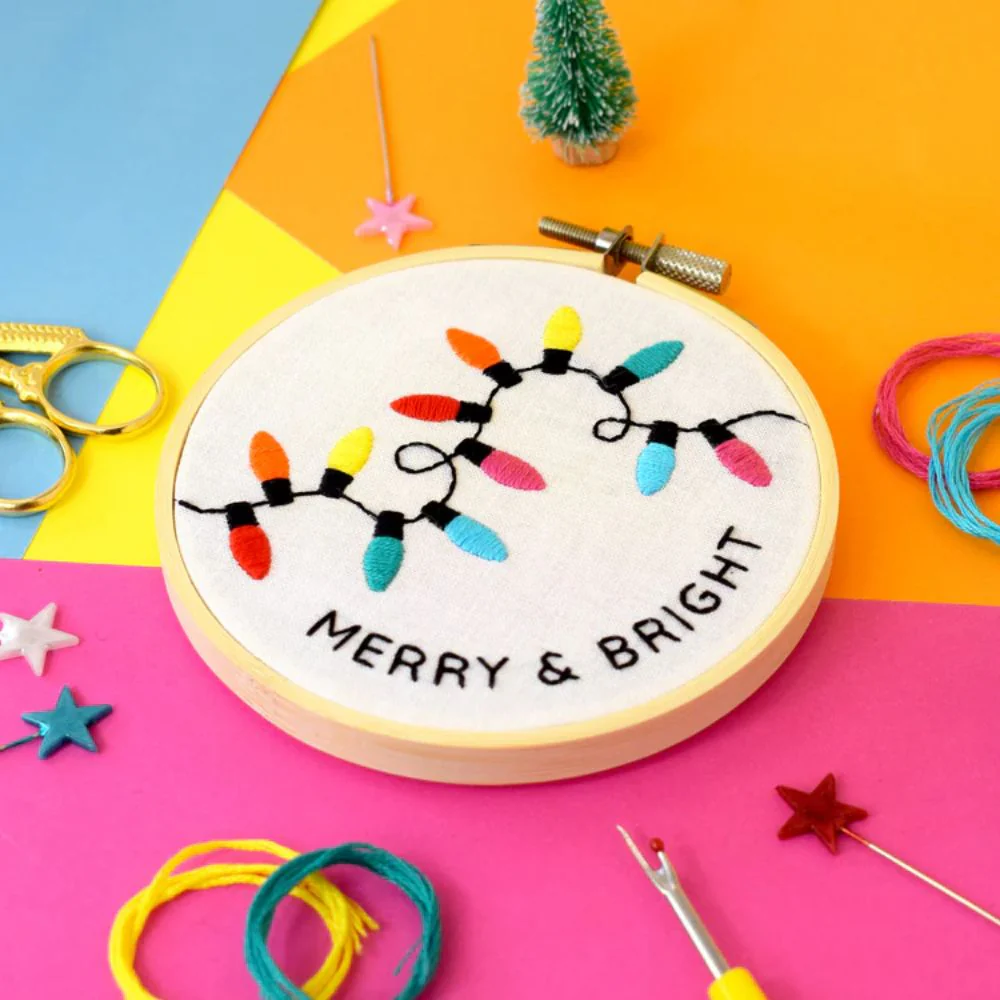 The Make Arcade Christmas Lights Embroidery Kit